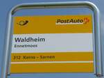 ennetmoos/746808/180726---postauto-haltestellenschild---ennetmoos-waldheim (180'726) - PostAuto-Haltestellenschild - Ennetmoos, Waldheim - am 24. Mai 2017