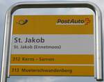 (154'661) - PostAuto-Haltestellenschild - St.