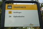 (136'102) - VERKEHRSBETRIEBE SCHAFFHAUSEN-Haltestellenschild - Schaffhausen, Falkeneck - am 25.