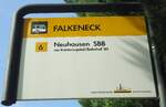 (136'107) - VERKEHRSBETRIEBE SCHAFFHAUSEN-Haltestellenschild - Schaffhausen, Falkeneck - am 25.