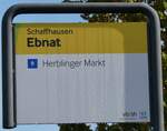 Schaffhausen/899734/281110---vbsh-haltestellenschild---schaffhausen-ebnat (281'110) - vb/sh-Haltestellenschild - Schaffhausen, Ebnat - am 10. Oktober 2025