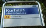 (146'783) - PostAuto-Haltestellenschild - Oberbalmberg, Kurhaus - am 31. August 2013