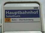 (141'565) - PostAuto-Haltestellenschild - Solothurn, Hauptbahnhof - am 12.