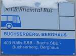 (158'549) - RTB-Haltestellenschild - Buchserberg, Berghaus - am 1. Februar 2015