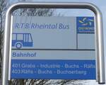 buchs-sg/743984/158542---rtb-haltestellenschild---buchs-bahnhof (158'542) - RTB-Haltestellenschild - Buchs, Bahnhof - am 1. Februar 2015