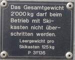 (214'040) - Beschreibungsschild - P 31'135 - am 1. Februar 2020 beim Bahnhof Nesslau-Neu St. Johann
