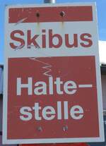 (168'957) - Skibus-Haltestellenschild - Wildhaus, Talstation - am 27.