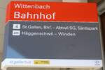 wittenbach/749338/202701---stgallerbuspostauto-haltestellenschild---wittenbach-bahnhof (202'701) - st.gallerbus/PostAuto-Haltestellenschild - Wittenbach, Bahnhof - am 21. Mrz 2019