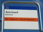 (129'098) - AOT-Haltestellenschild - Amriswil, Bahnhof - am 22.