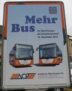 (167'532) - Plakat zu Mehr Bus im Oberthurgau am 25. November 2015 beim Bahnhof amriswil