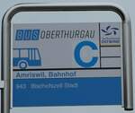 Amriswil/810726/248524---bus-oberthurgau-haltestellenschild---amriswil (248'524) - BUS OBERTHURGAU-Haltestellenschild - Amriswil, Bahnhof - am 13. April 2023