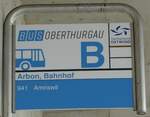(235'997) - BUS OBERTHURGAU-Haltestellenschild - Arbon, Bahnhof - am 21. Mai 2022