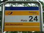(134'932) - PostAuto-Haltestellenschild - Frauenfeld, Bahnhof - am 10. Juli 2011