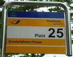 (134'933) - PostAuto-Haltestellenschild - Frauenfeld, Bahnhof - am 10.