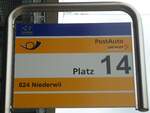 (134'925) - PostAuto-Haltestellenschild - Frauenfeld, Bahnhof - am 10. Juli 2011