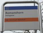 (177'024) - AOT-Haltestellenschild - Romanshorn, Holzgasse - am 7. Dezember 2016