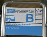 (243'296) - BUS OBERTHURGAU-Haltestellenschild - Romanshorn, Bahnhof - am 29. November 2022