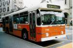 (022'324) - TL Lausanne - Nr. 738 - FBW/Hess Trolleybus am 15. April 1998 in Lausanne, Place Riponne
