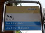 (149'678) - ORtSBUS-Haltestellenschild - Brig, Bahnhof - am 20.