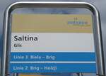 (149'687) - ORtSBUS-Haltestellenschild - Glis, Saltina - am 20. April 2014