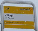 (188'399) - PostAuto-Haltestellenschild - Les Agettes, village - am 11.