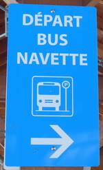 (189'017) - BUS NAVETTE-Haltestellenschild - Les Marcottes, Bahnhof - am 3. Mrz 2018