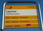 Leytron/738688/131933---postauto-haltestellenschild---leytron-ancienne (131'933) - PostAuto-Haltestellenschild - Leytron, Ancienne poste - am 2. Januar 2011