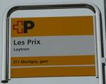 (257'033) - +P-Haltestellenschild - Leytron, Les Prix - am 16. November 2023