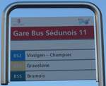 Sion/743920/158080---bus-sdunois-haltestellenschild---sion (158'080) - BUS Sdunois-Haltestellenschild - Sion, Gare - am 1. Januar 2015