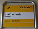 Verbier/743108/148728---postauto-haltestellenschild---verbier-station (148'728) - PostAuto-Haltestellenschild - Verbier, station poste - am 2. Februar 2014