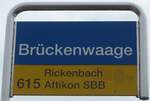 (178'476) - ZVV/PostAuto-Haltestellenschild - Altikon, Brckenwaage - am 10. Februar 2017, 