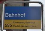 niederhasli/745534/168867---zvvpostauto-haltestellenschild---niederhasli-bahnhof (168'867) - ZVV/PostAuto-Haltestellenschild - Niederhasli, Bahnhof - am 24. Februar 2016