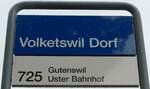 (181'919) - ZVV-Haltestellenschild - Volketswil, Dorf - am 10.