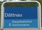 (170'505) - SBW-Haltestellenschild - Winterthur, Dttnau - am 13.