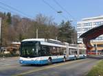 (159'404) - VBZ Zrich - Nr. 64 - Hess/Hess Doppelgelenktrolleybus am 19. Mrz 2015 in Zrich, Bucheggplatz