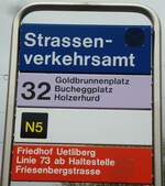 (143'794) - ZVV-Haltestellenschild - Zrich, Strassenverkehrsamt - am 21. April 2013