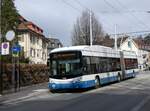 (260'141) - VBZ Zrich - Nr. 182 - Hess/Hess Gelenktrolleybus am 4. Mrz 2024 in Zrich, Klusplatz