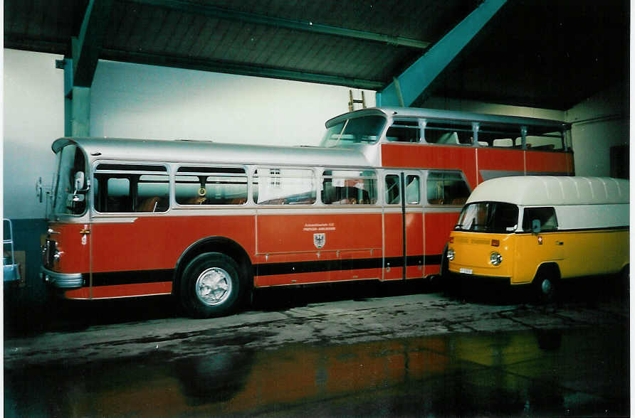(002'523) - AFA Adelboden - Nr. 9/BE 19'692 - FBW/Vetter-R&J Anderthalbdecker im Januar 1988 im Autobahnhof Adelboden