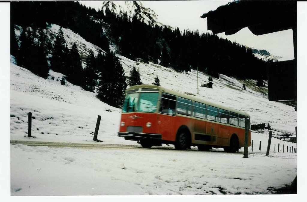 (002'532) - AFA Adelboden - Nr. 21/BE 345'173 - FBW/Tscher (ex P 25'508) im Januar 1988 in Adelboden, Gilbach