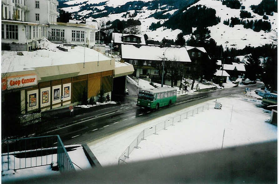 (002'800) - AFA Adelboden - Nr. 2/BE 263'015 - FBW/FHS (ex BVB Basel Nr. 51) im Januar 1988 in Adelboden, Landstrasse