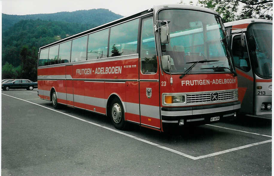 (008'413) - AFA Adelboden - Nr. 23/BE 26'709 - Setra (ex Wittwer, Neuchtel) am 2. Juli 1992 in Thun, Seestrasse