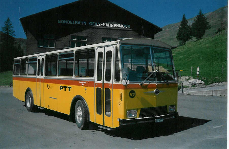 (009'912) - Geiger, Adelboden - Nr. 2/BE 26'853 - Saurer/R&J (ex Jaggi, Kippel Nr. 5) am 2. September 1993 in Adelboden, Geilsbrggli