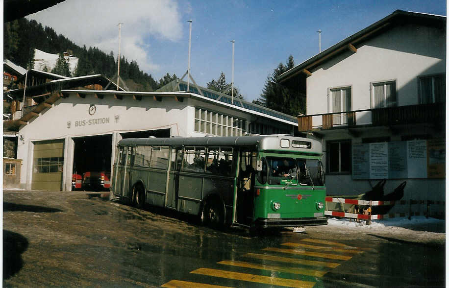 (010'213) - AFA Adelboden - Nr. 2/BE 263'015 - FBW/FHS (ex BVB Basel Nr. 51) am 30. Dezember 1993 beim Autobahnhof Adelboden