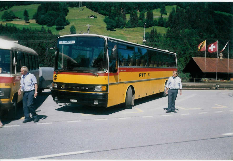 (018'307) - Geiger, Adelboden - Nr. 2/BE 26'853 - Setra (ex In Albon, Visp) am 27. Juli 1997 beim Bahnhof Reichenbach