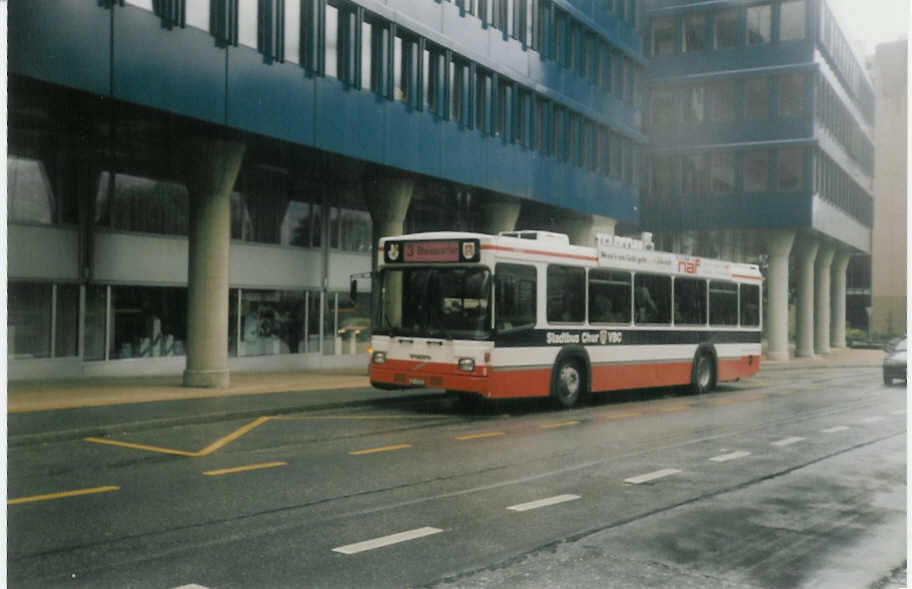 (018'410) - SBC Chur - Nr. 8/GR 97'508 - Volvo/Lauber (ex Roth, Chur Nr. 15) am 2. August 1997 in Chur, Telecom