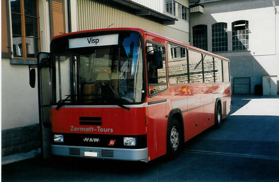 (024'530) - BVZ Brig - Nr. 1/VS 41'503 - NAW/Lauber am 14. Juli 1998 in Visp, Postautostation