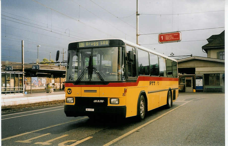 (026'112) - Voegtlin-Meyer, Brugg - Nr. 80/AG 4307 - NAW/Hess am 5. September 1998 beim Bahnhof Brugg