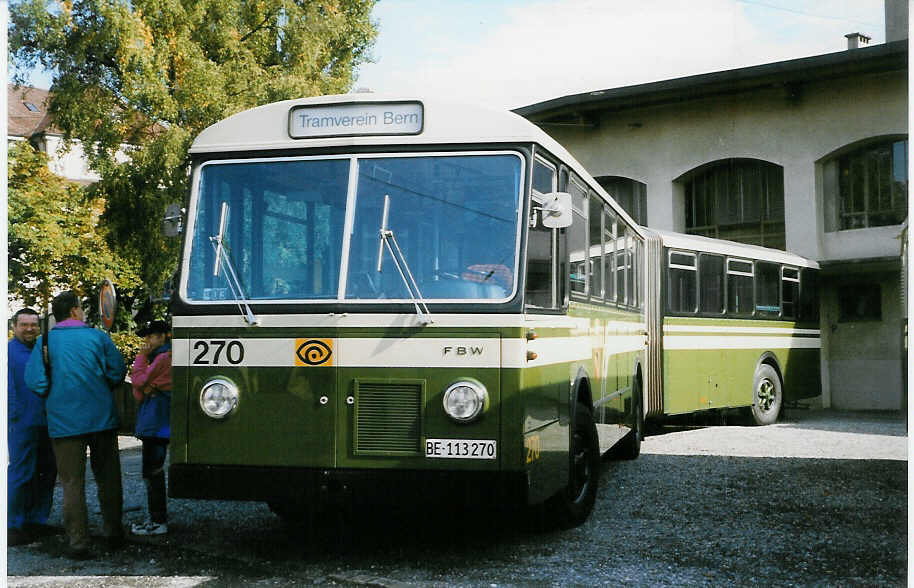 (027'219) - SVB Bern (TVB) - Nr. 270/BE 113'270 - FBW/SWS-Gangloff am 10. Oktober 1998 in Bern, Burgernziel