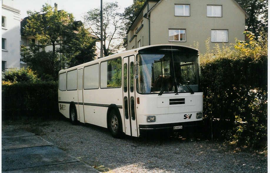 (027'222) - SEV Bern - BE 449'714 - Saurer/Tscher (ex P 24'294) am 10. Oktober 1998 in Bern, Burgernziel