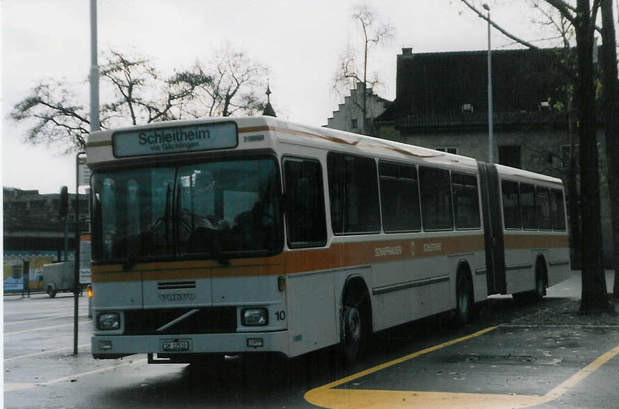(027'929) - ASS Schleitheim - Nr. 10/SH 12'510 - Volvo/Hess (ex Nr. 20) am 16. November 1998 in Schaffhausen, Bushof